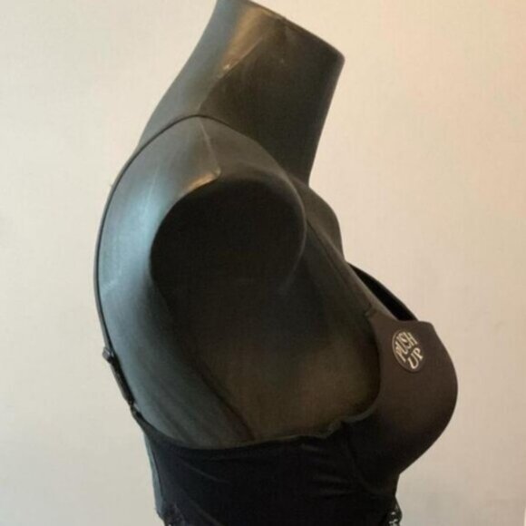 Black Full coverage Halter style push-up bra - Picture 3 of 3